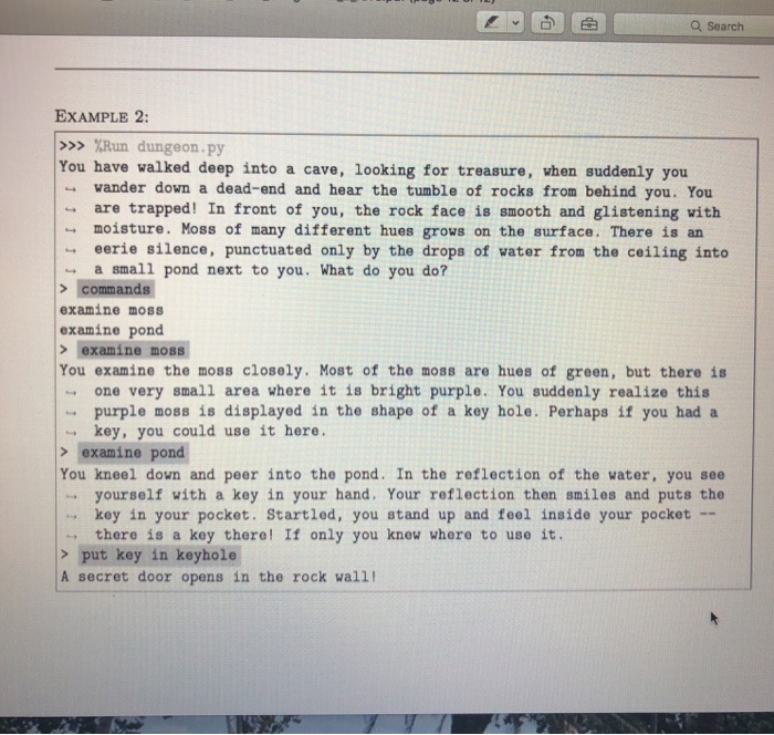 will give responses containing hints as to how to escape the room.