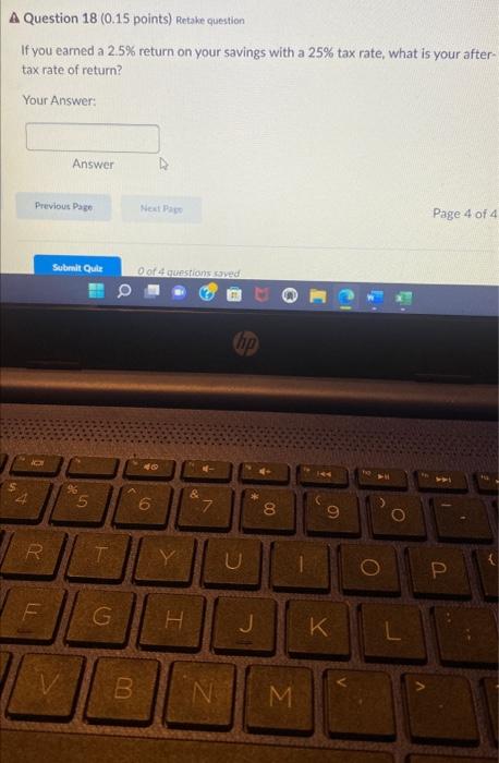  A Question 18 ( 0.15 points) Retake question If you earned