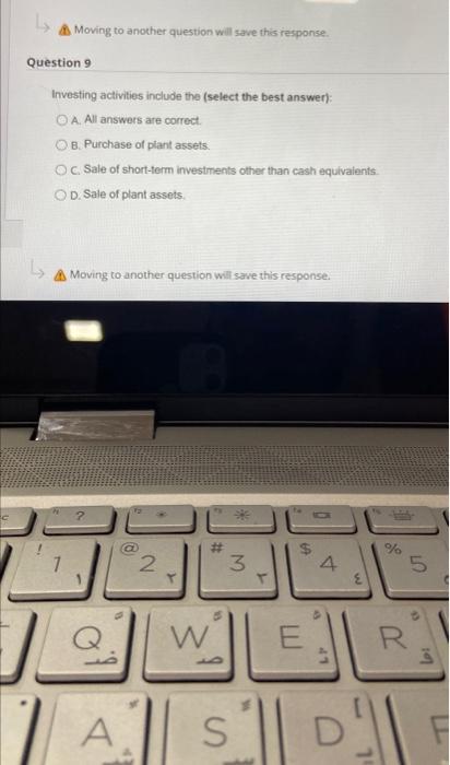  Moving to another question will save this response. Question 9 Investing