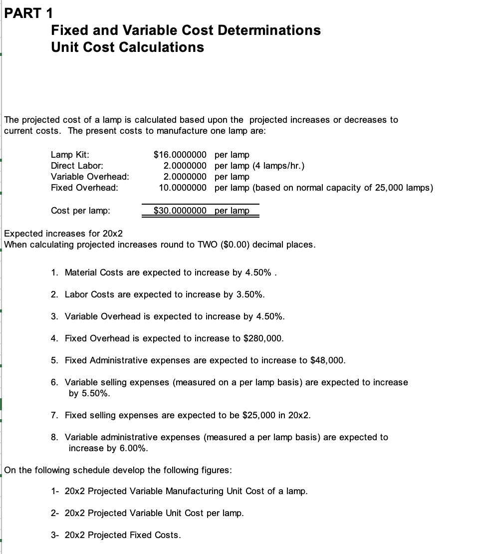 I need help with: total variable cost per unit and the