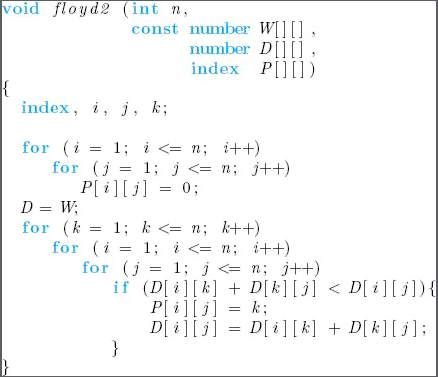 Exercise #8, section 3.2, chapter 3 from Foundations of Algorithms: Implement Floyds