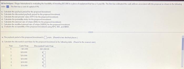Please answer A-G thank you in advance :) All techniques Rieger International