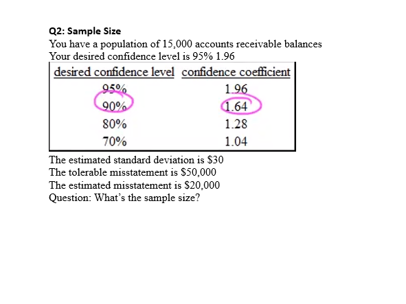  Could someone answer this for me please. Q2: Sample Size You