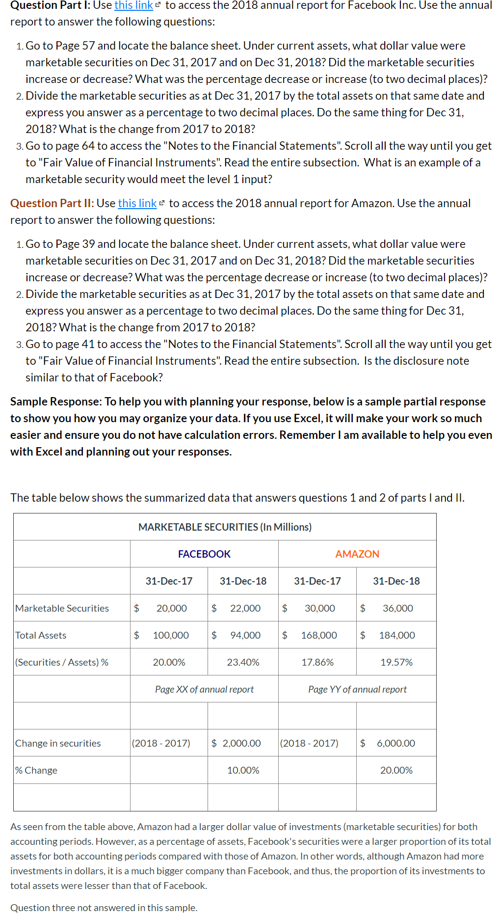  Question Part I: Use this link to access the 2018 annual
