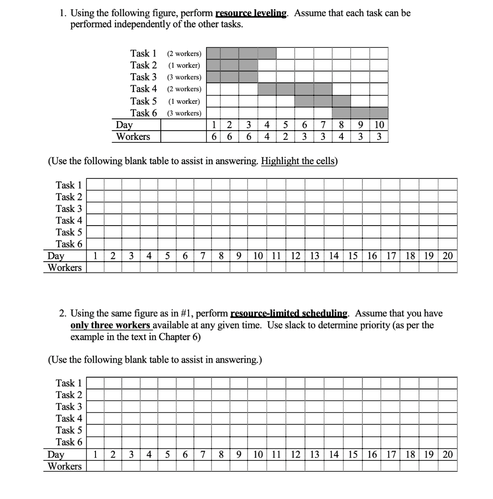 please do question 2, highlight the tasks. thank you 1. Using the