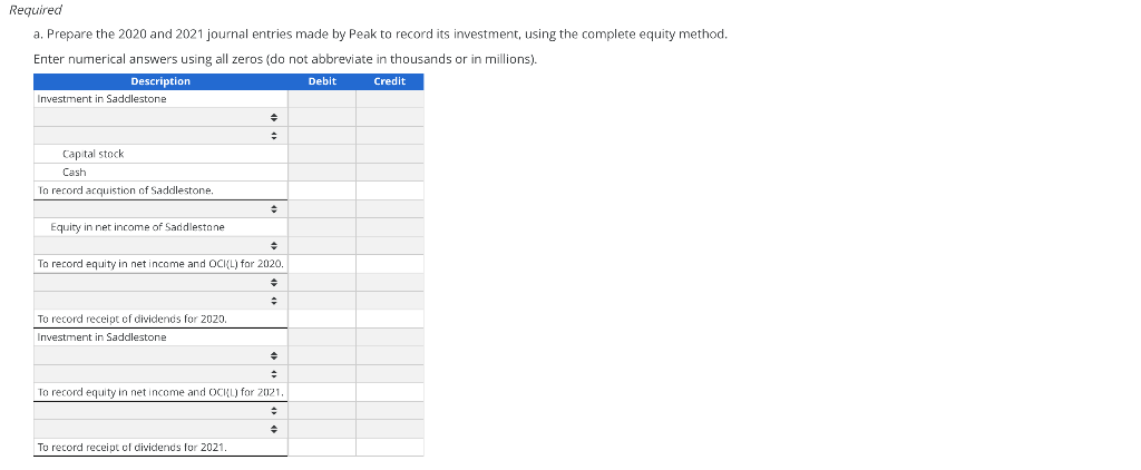 all of the stock of Saddlestone Inc. on the acquisition), you assemble