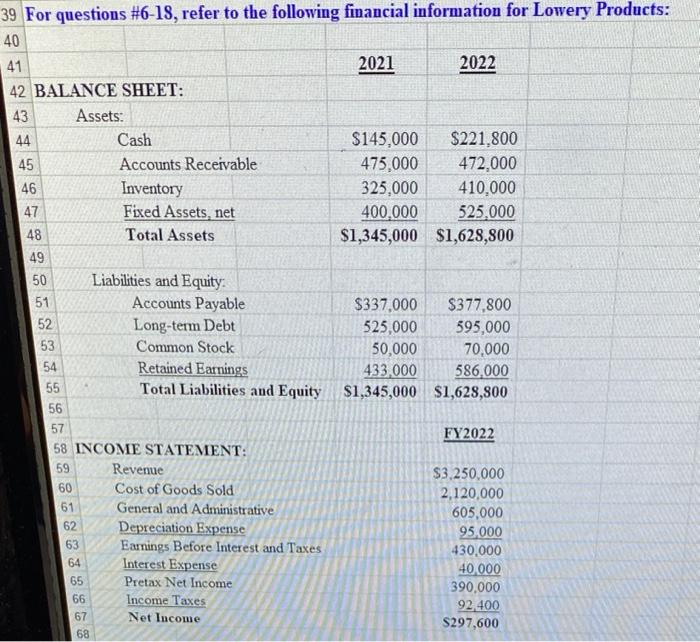  Please Show All Work and Calculations on Excel Spreadsheet. Dont hand