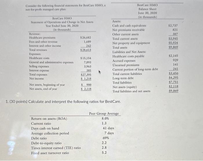  help please answer 1&2 1. (30 points) Calculate and interpret the