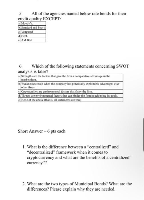 Please answer all questions or dont answer at all 5. All of