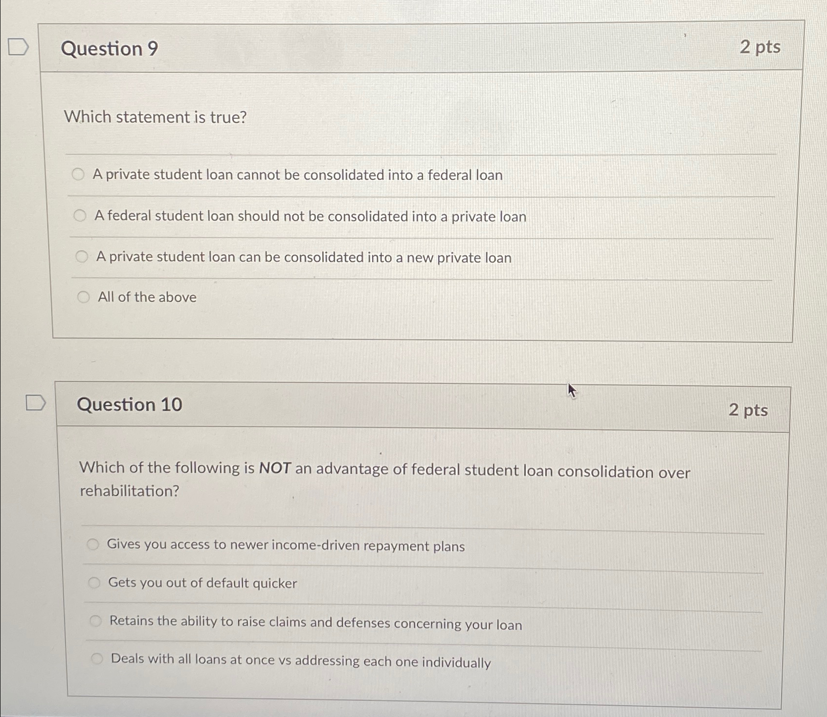  Question 9 2pts Which statement is true? q, A private student
