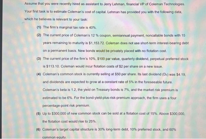 please help me solve the entire problem Assume that you were recently