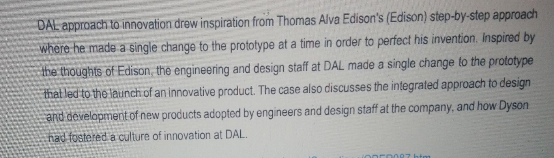 Dyson Appliances Ltd. and its Approach to Innovation This case discusses the