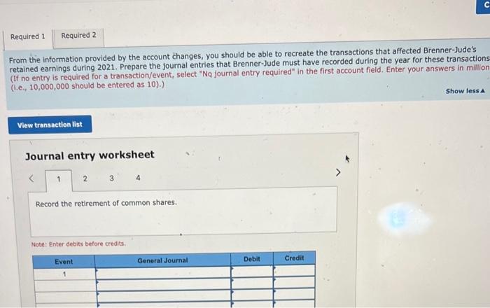 earnings of Brenner-Jude Corporation during 2021 . At January 1, 2021, the