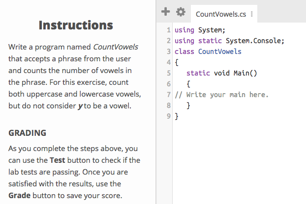 C# Programming Write a program named CountVowels that accepts a phrase from