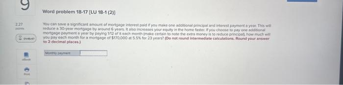 please solve soon Word problem 18-17 [LU 18-1 (2)] You cen ssve