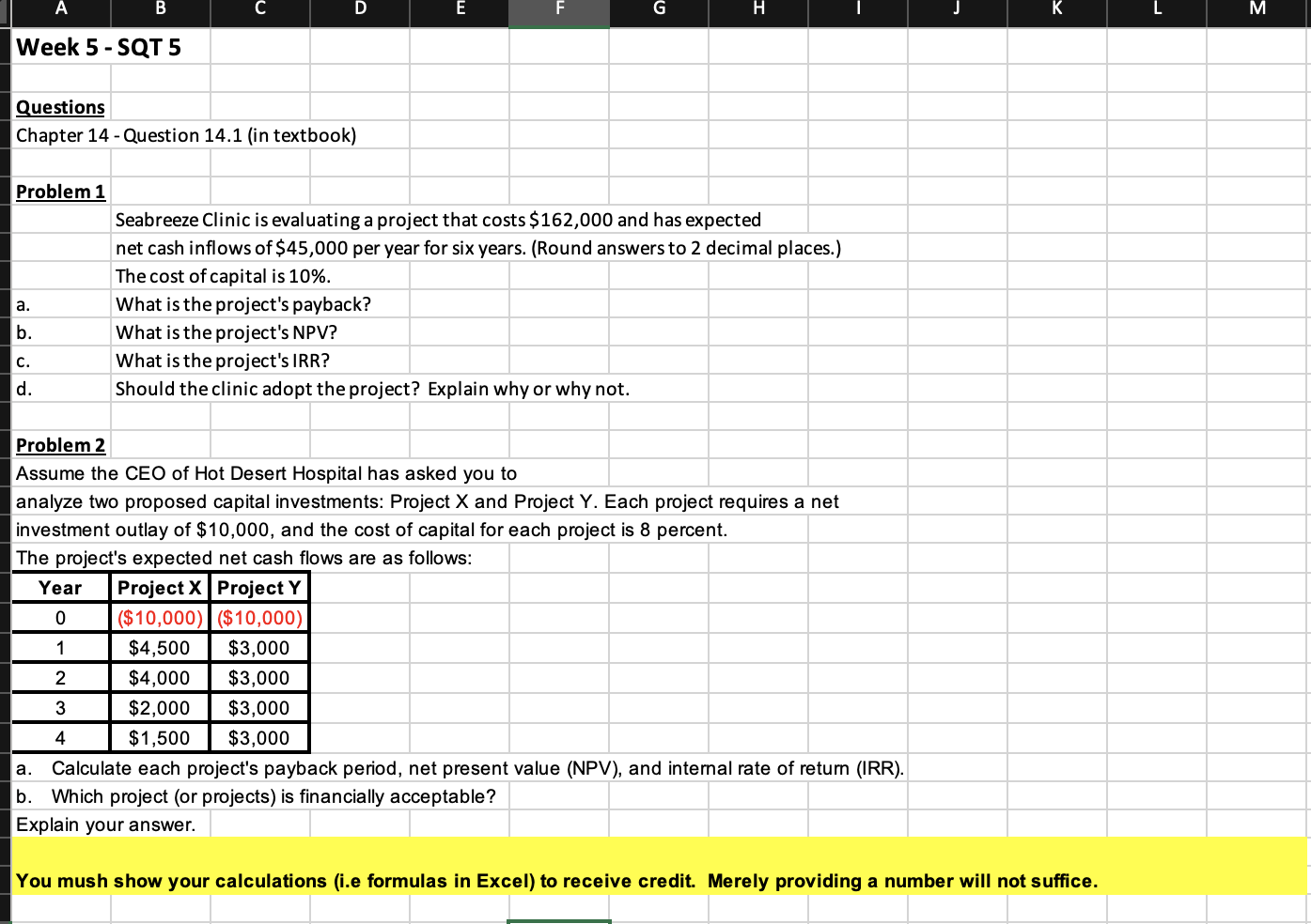 B D E H M 3 Week 5 - SQT 5