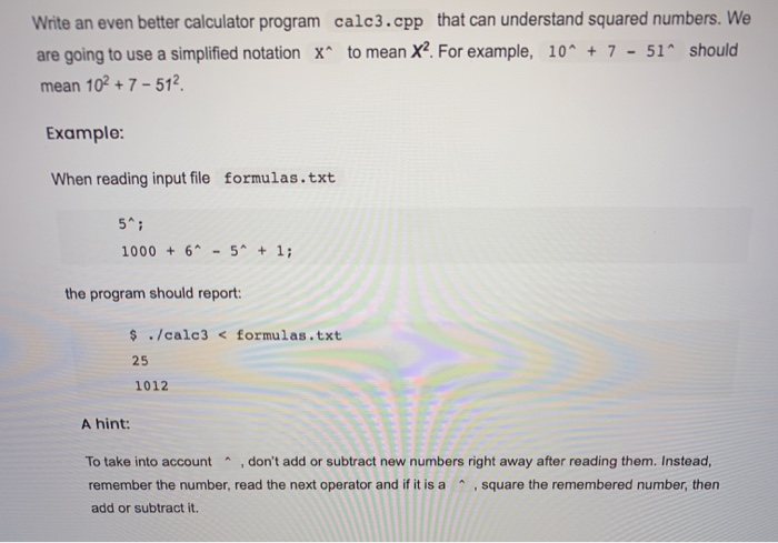Please edit MY code, to implement the "^" to be able to