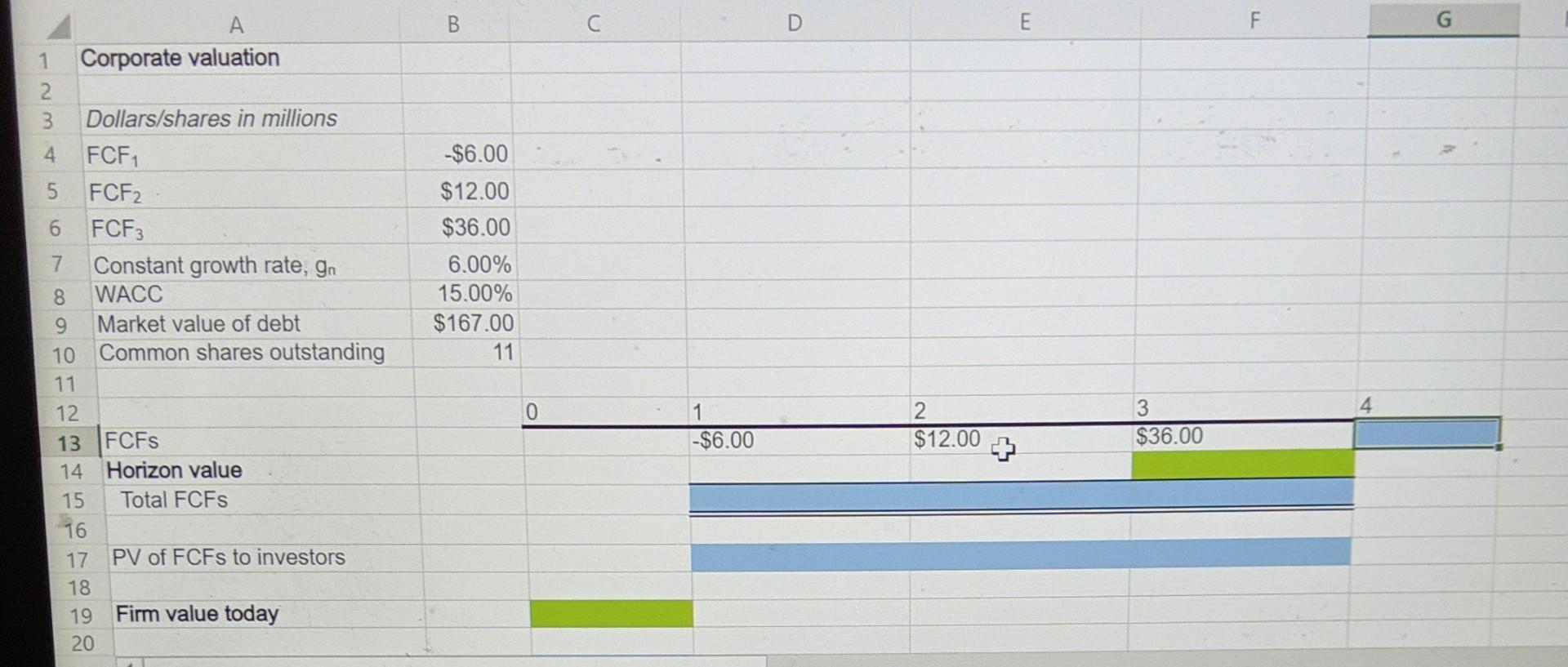 B C D E F G A Corporate valuation 1 3