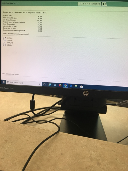  This Question: 6 pts Selected data for Lemon Grass, Inc for