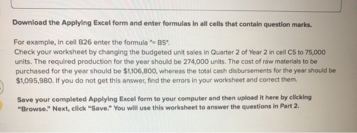  Download the Applying Excel form and enter formulas in all cells