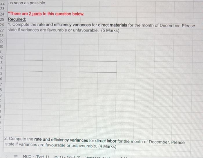 For the month of December 2022, the company had budgeted to produce