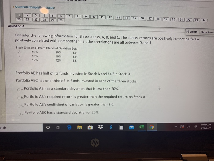  Question Completion Status: 2 26 3 27 8 9 4 28