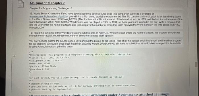 pls fo this in java programming language ! thank you Chapter 7