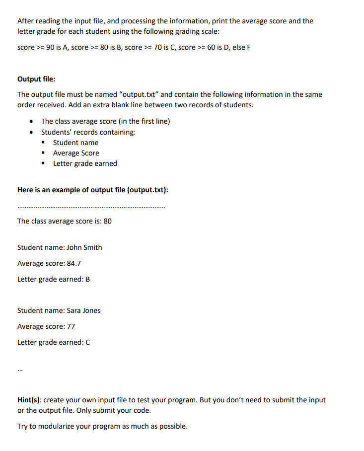 you will write a Python program to calculate the average score and