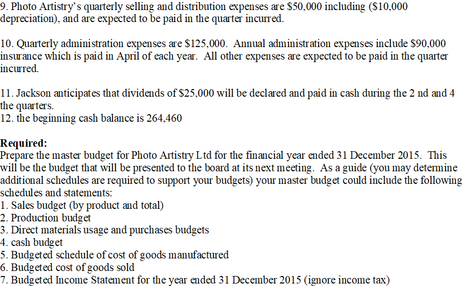 i attached the answer of the rest question Emily Jackson, Photo Artistry's