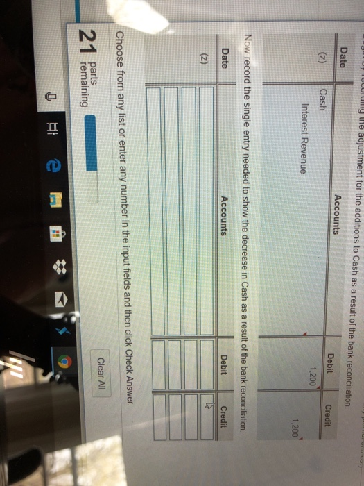 now record the single entry needed to show the decrease in cash