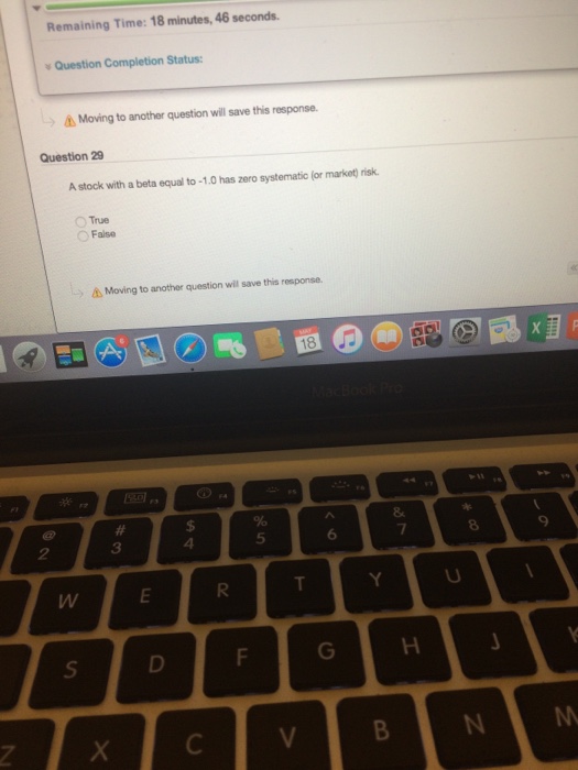  A stock with a beta equal to -1.0 has zero systematic