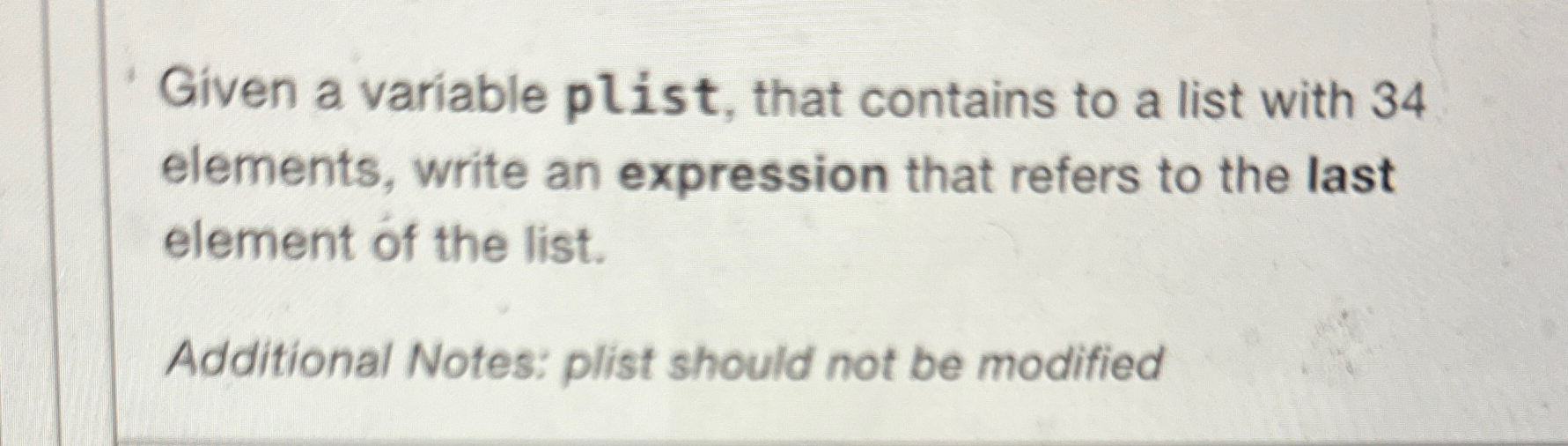  Given a variable plist, that contains to a list with 34
