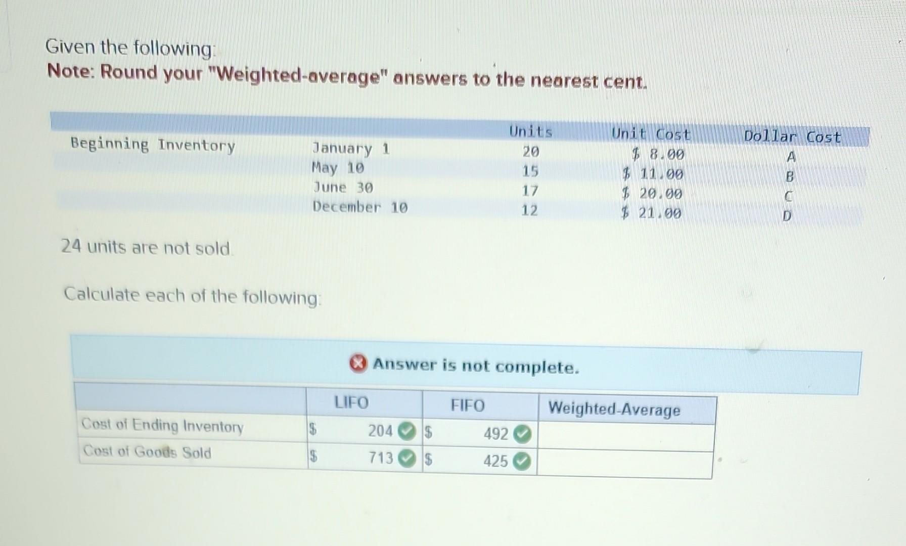  can someone help me solve for the weighted average. The last
