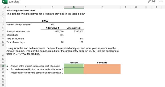 (1) issue a $360,000, 60-day, 8% note or (2) issue a $360,000,
