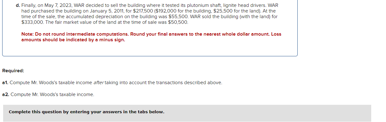 has been in business since 1990. WAR is an accrual-method sole proprietorship