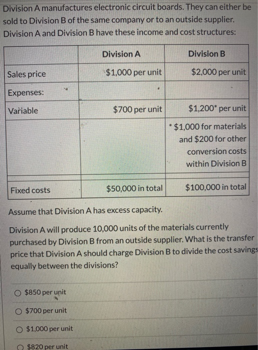 whether its A, B, C or D.) Thank you! Which division has