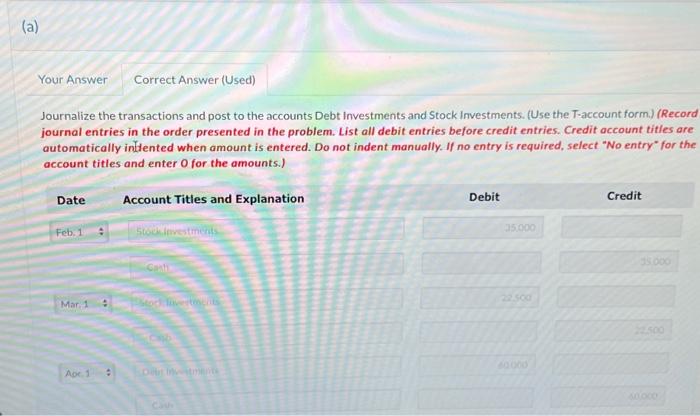 value. All securities are considered to be trading securities. (List all debit