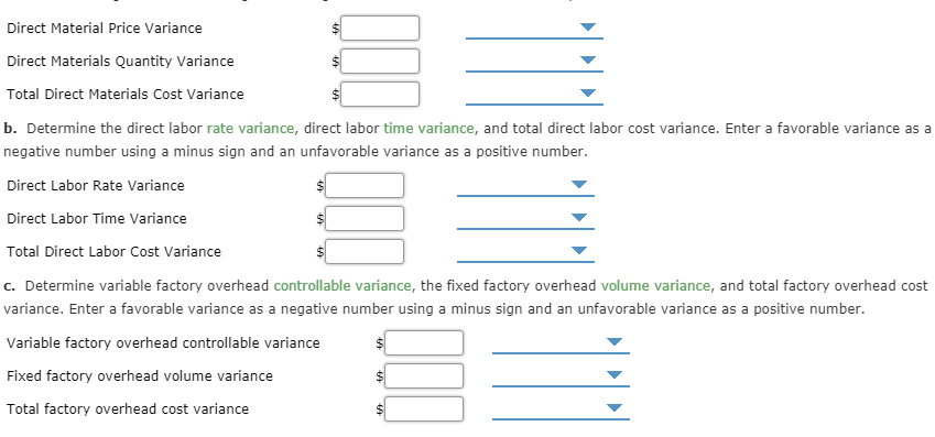 processes a base chemical into plastic. Standard costs and actual costs for