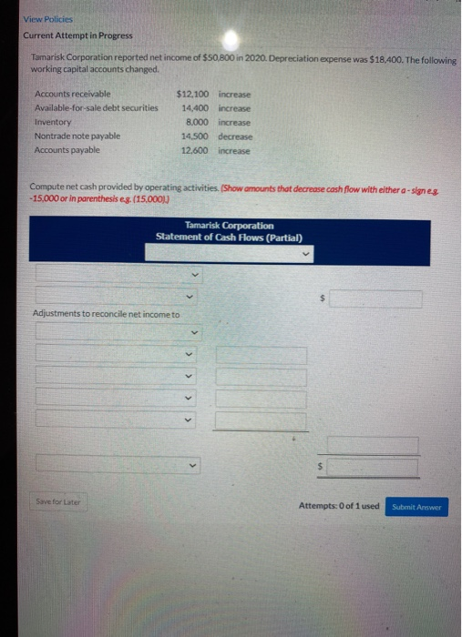  View Policies Current Attempt in Progress Tamarisk Corporation reported net income