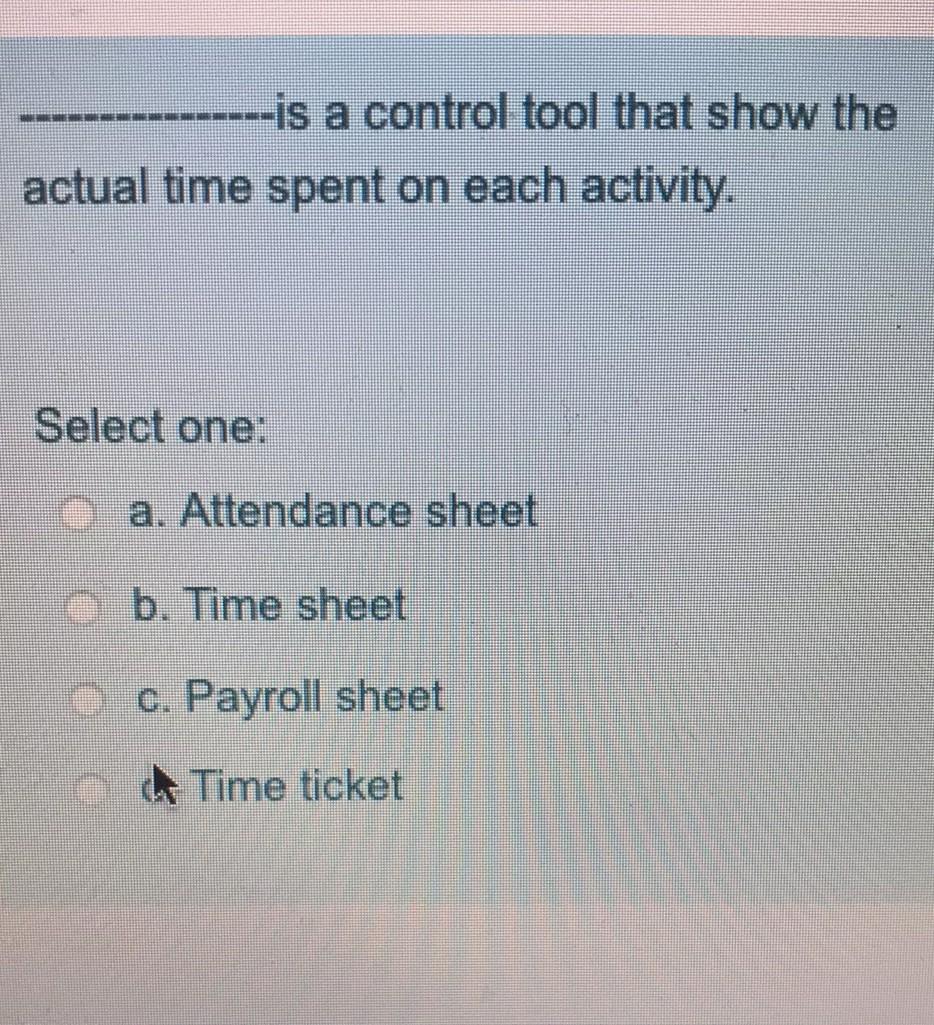 Plz answer all the above questions ME is a control tool