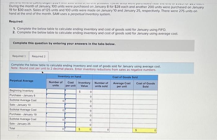 cost flow methods; perpetual system [LO8-4] Salt and Mineral (SAM) began 2024