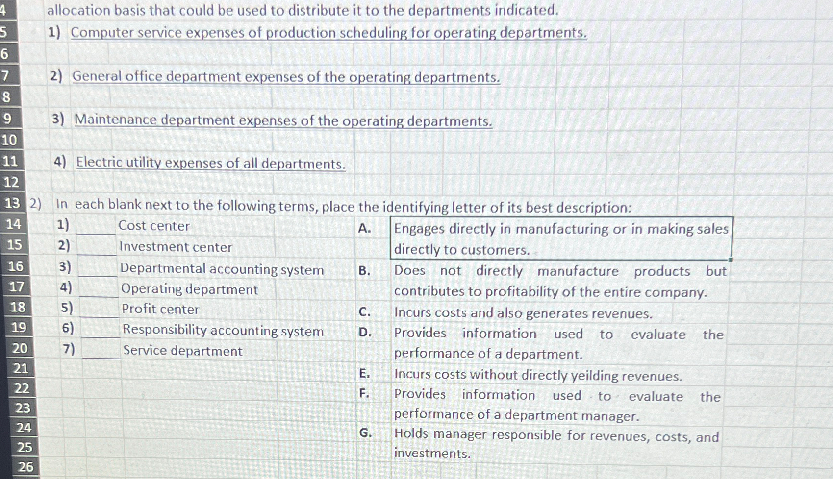  allocation basis that could be used to distribute it to the