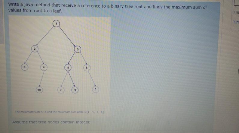 Data structures Write a java method that receive a reference to