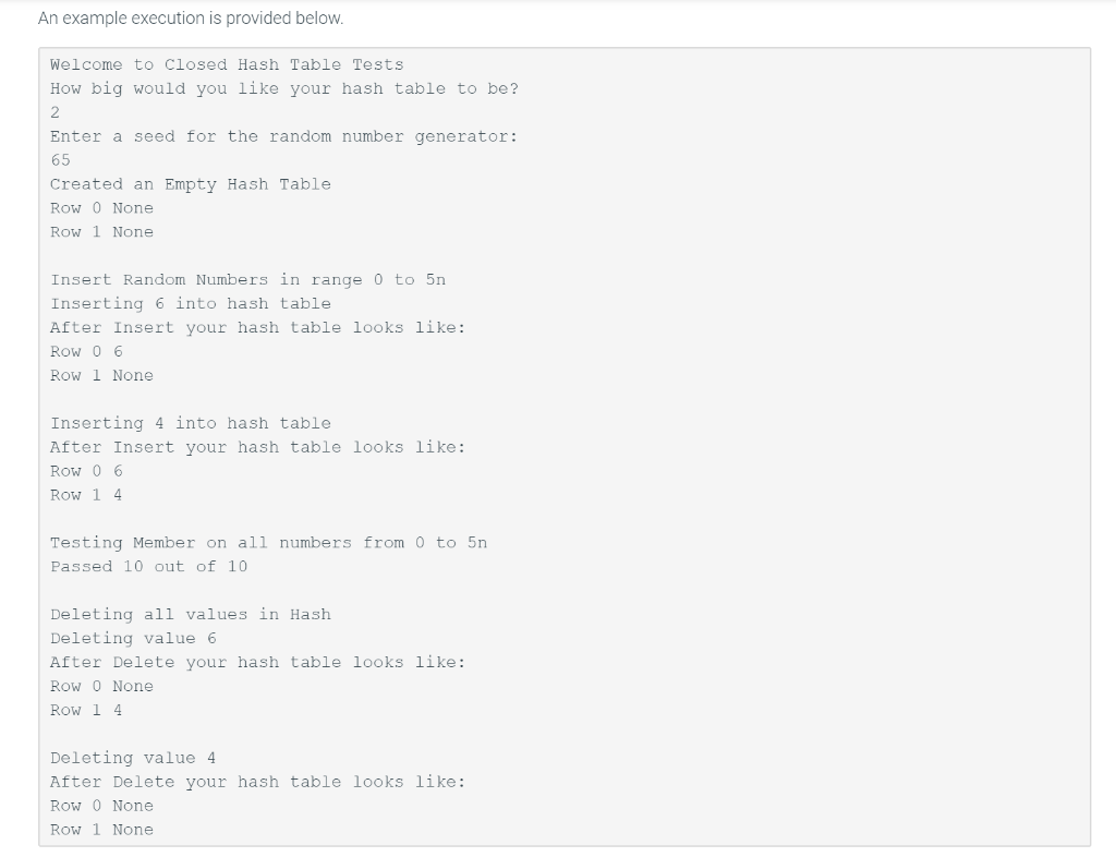 table will only take numbers as input. Your hash function will be