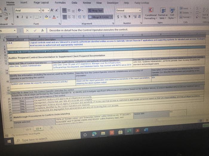 from lead sheet 0335.74 LS_PS lead sheet explain how the auditor would