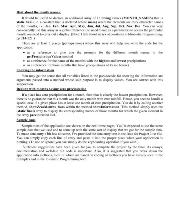 method showZeromonths included!! please aim to make the code function for last