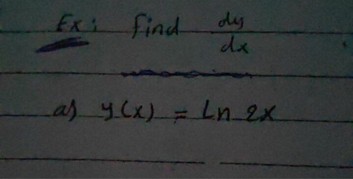  Exi find dy da as y(x) = Ln 2x