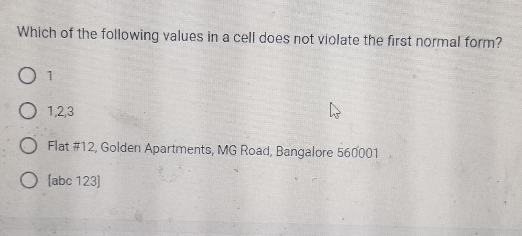  which option is correct? 