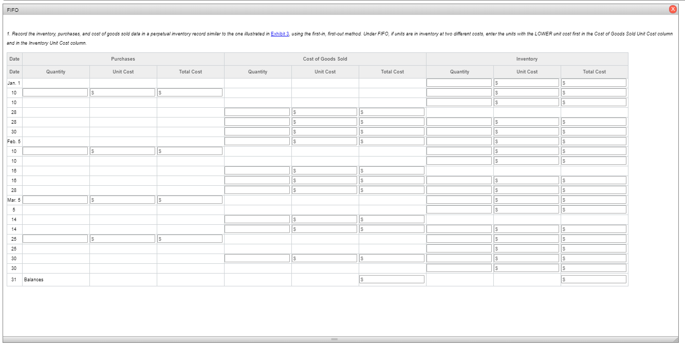 and sales for a three month period ending March 31 are as