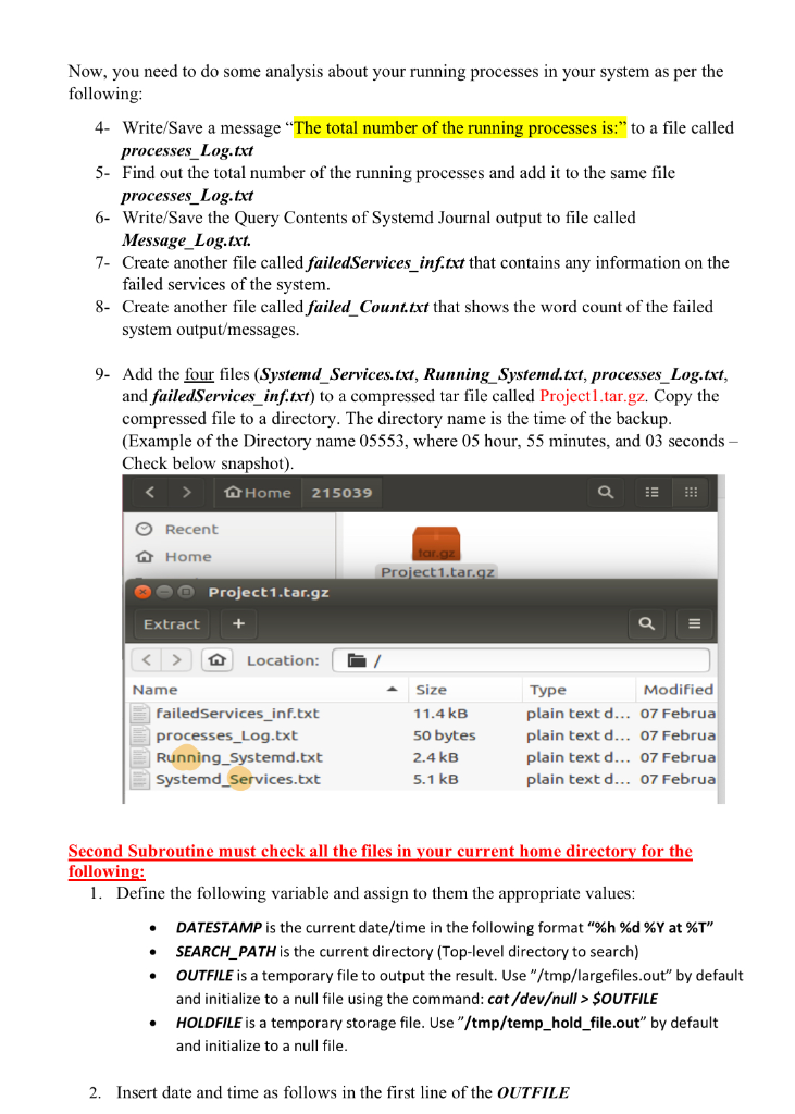 two subroutines. The First Subroutine will display on the screen a message